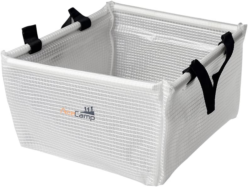 AceCamp Multifunctional Collapsible Water Basin, Folding Tub, Portable Bin, Lightweight Foldable Sink with Handles for Camping, Dish Washing, Laundry, Fishing, Hiking, Outdoors