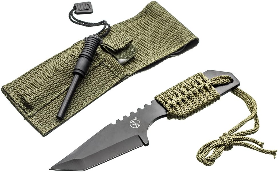SE Outdoor Tanto Knife with Firestarter - KHK6320