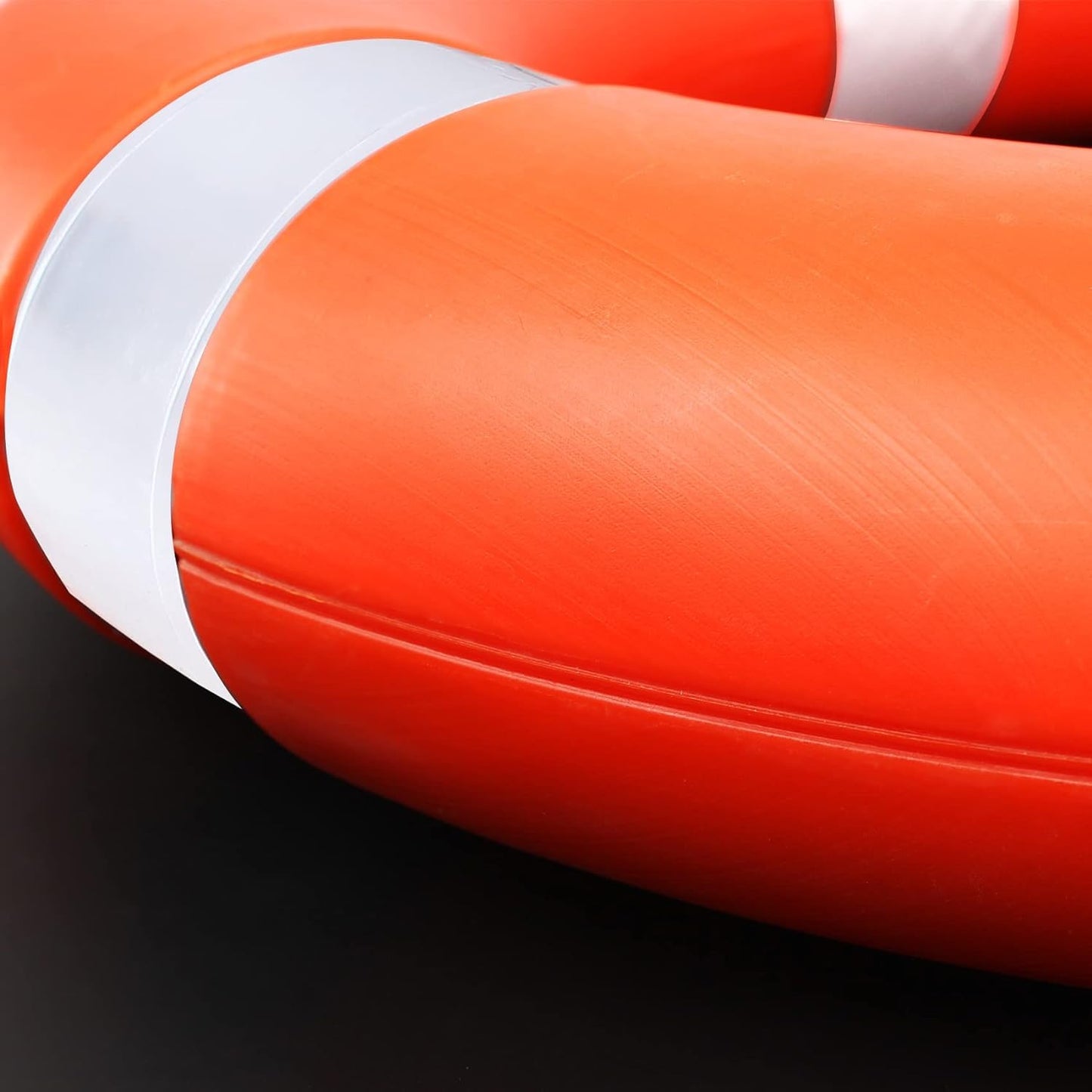 23" Life Ring with Floating Lifesaving Rope 50’ for Boating Safety, Boat Throw Rings with Reflective Strip,Orange Throw Ring with Grab Lines