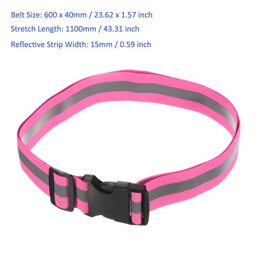 M METERXITY Reflective Belt Bands - High Visibility Safety Reflector Tape Gear, Apply to Cycling Running Night Walking(24x1.6 Inch, Pink)