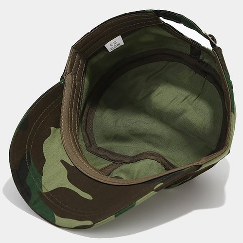 Malaxlx 2 Pack Green Camo Cadet Army Cap Military Hat for Men Women Adjustable Cotton Flat Top