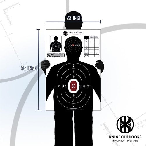 KNINE OUTDOORS 2 Pack Shooting Target Stand for Outdoors, Durable Paper Target Holder with Stable Adjustable Base for Paper Shooting Targets Cardboard Silhouette, with 23x35 inch Black Paper Target
