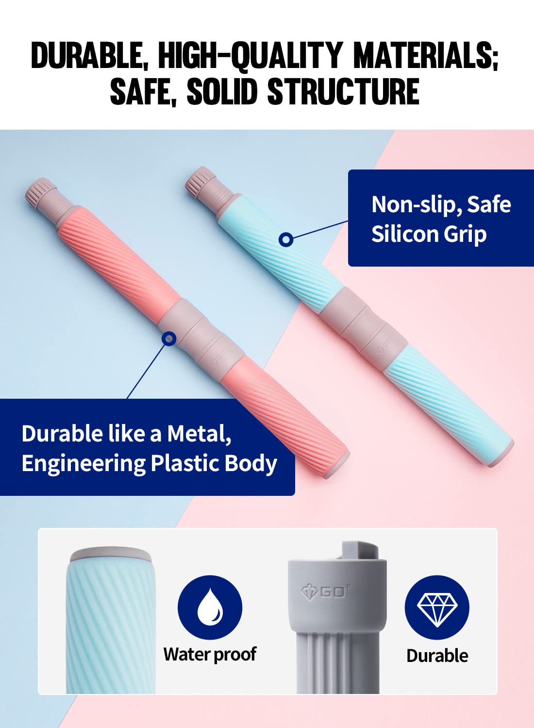 GD Twist Grip Adjustable Resistance Bar for Wrist Strength, Relieves Tendonitis Pain & Improve Grip Strength, Forearm Strength Trainer, Hand Exerciser Bars, Wrist and Elbow Strengthener