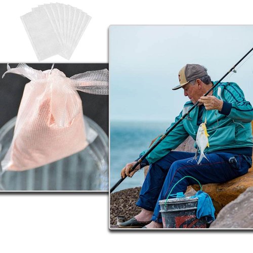 qiangXINGYai 100 Pcs Water Soluble Baits PVA Bags for Solid Bait (7 * 15CM)