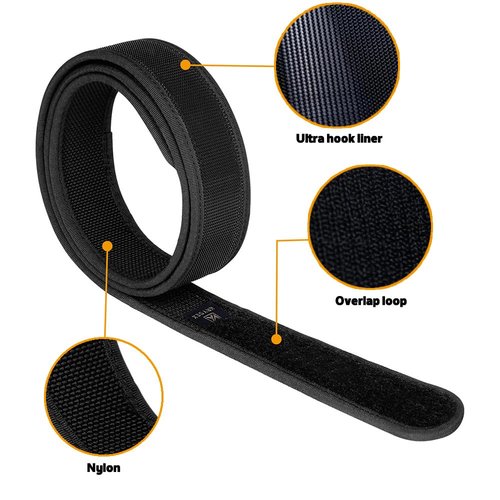 KRYDEX Tactical Inner Belt Injection Hook Liner Duty Belt (Black, S)