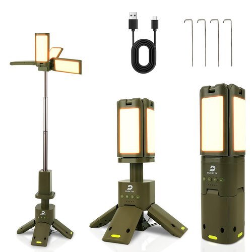 DUSKTEC Telescopic Camping Lights Rechargeable - 14000mAh Led Camping Lantern Up to 8000LM Outdoor Camping Light Portable Camping Light Dimmable Camping Lamp IPX7 Waterproof Camp Lights Multifunction