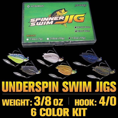 Swim-Jigs-for-Bass-Fishing-Lures Swimbait Underspin Swimming Bass Jigs 1/2 3/8 1/4 oz