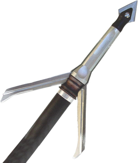 Grim Reaper 1803 Razorcut Broadhead 100 Grain – 3-Blade 1-3/8" Cut, Stainless Steel Tip, Crossbow Broadhead for Hunting