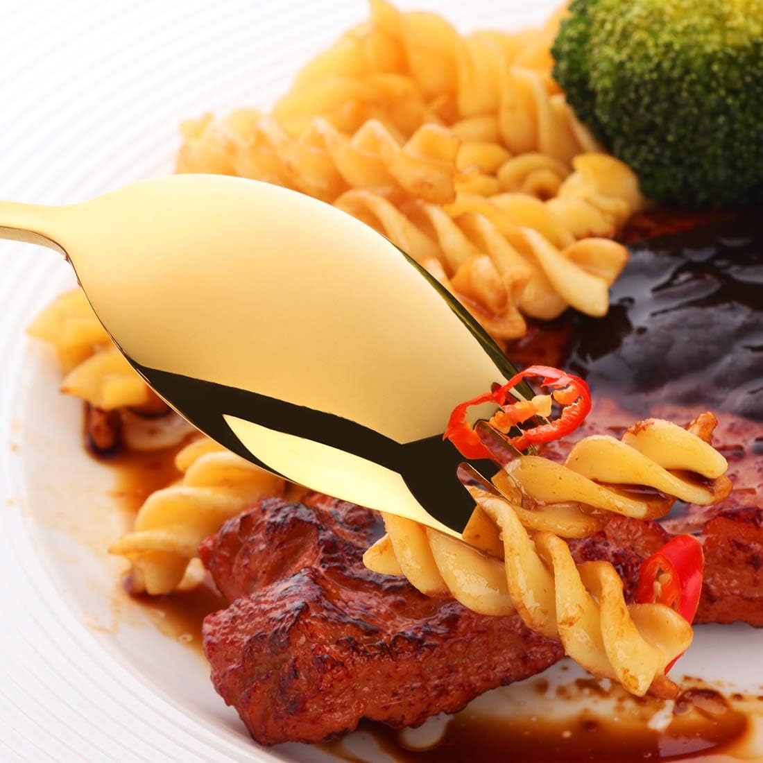 7-pack 8.5 INCH 18/10 Stainless Steel Spoon Sporks for Household Use Camping Travel Hiking