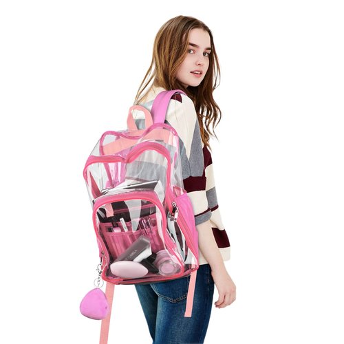 Waterproof Clear Backpack, 3 Modes Illuminated transparent backpack with Adjustable Straps for Women Men, Heavy Duty See Through Backpack for Work Sports Event