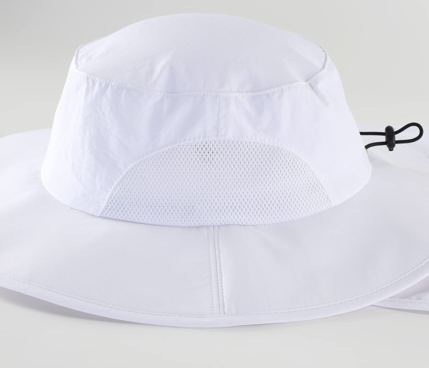 Home Prefer Outdoor Mens UPF50+ Sun Hat Wide Brim Fishing Hat with Neck Flap (White)