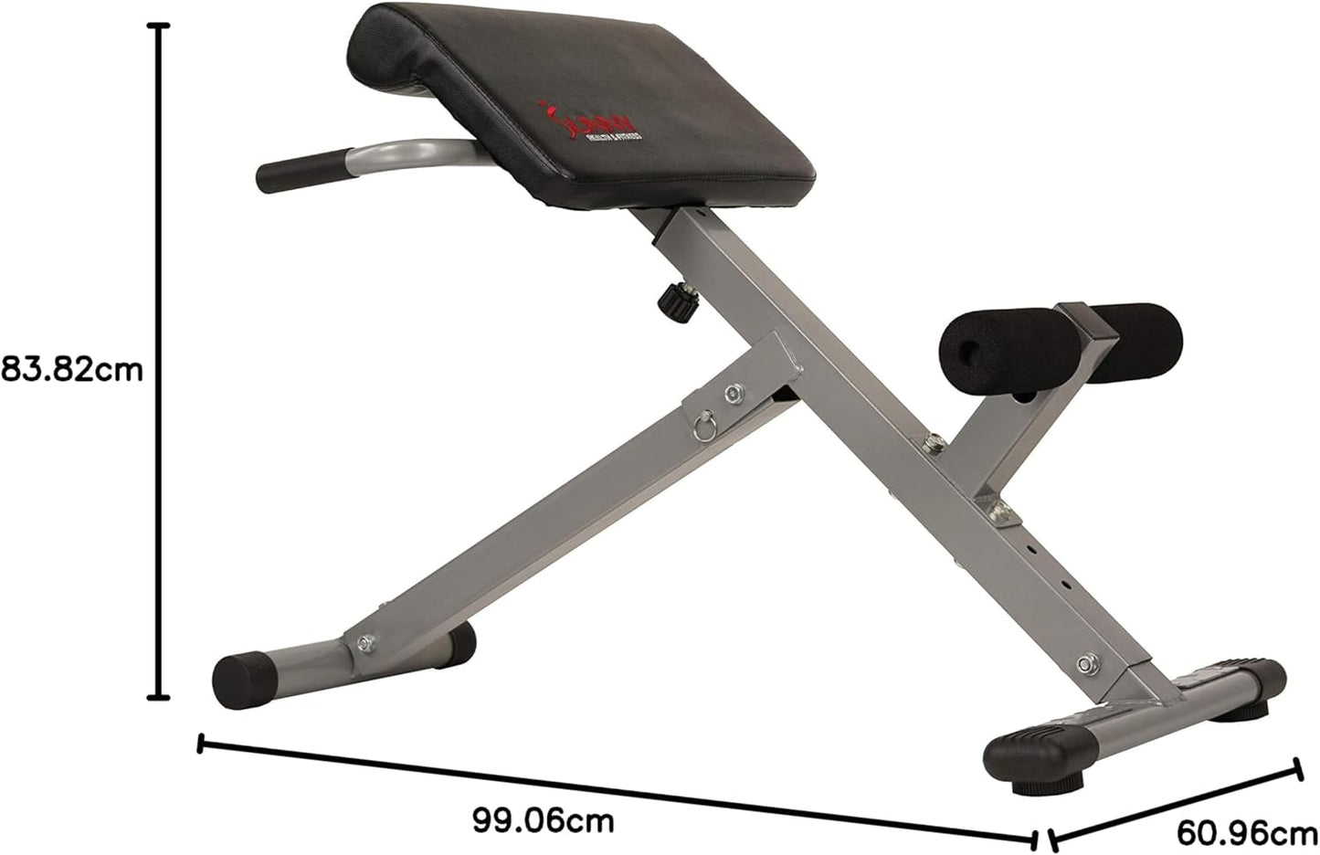 Sunny Health & Fitness Foldable Hyperextension Roman Chair w/Back Extension, Home Gym Sit Up Bench for Glute & Ab Workouts, Optional Adjustment Incline & Multi-Function Heavy-Duty Exercise Equipment