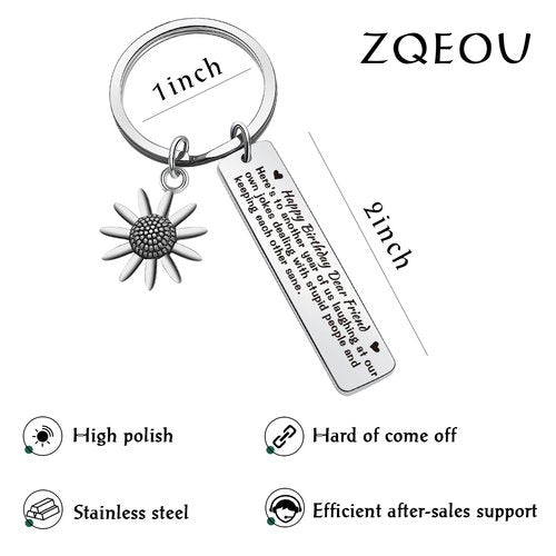 ZQEOU Birthday Keychain For Women Friendship Gift For Best Friend Jewelry Bestie BFF Gifts For Women Maid of Honor Gifts Cousin Keychain Soul Sister Jewelry Longtime Friend Gift