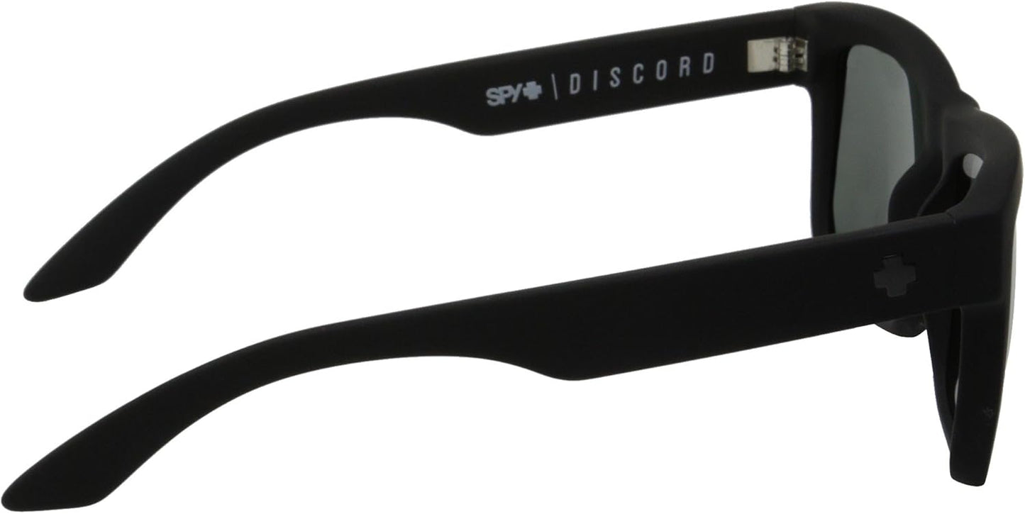 Spy Optic Discord Sunglasses Matte Black w/Happy Grey Green Lens + Sticker