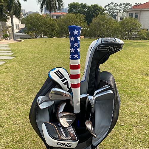 Golf Alignment Stick Cover Case Holder for 3 Sticks - White Embroidery