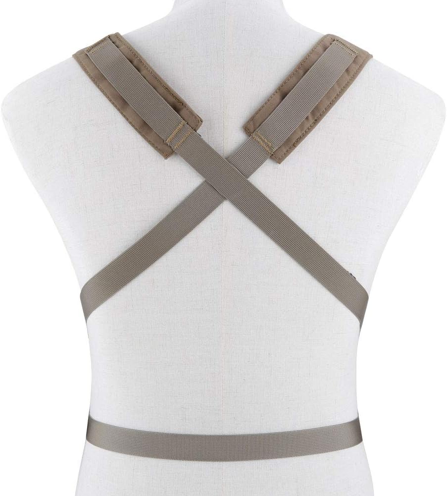 Tactical Chest Vest Rig Adjustable X Harness with 5.56 9mm Rifle Mag Pouches for Airsoft Shooting Wargame Paintball
