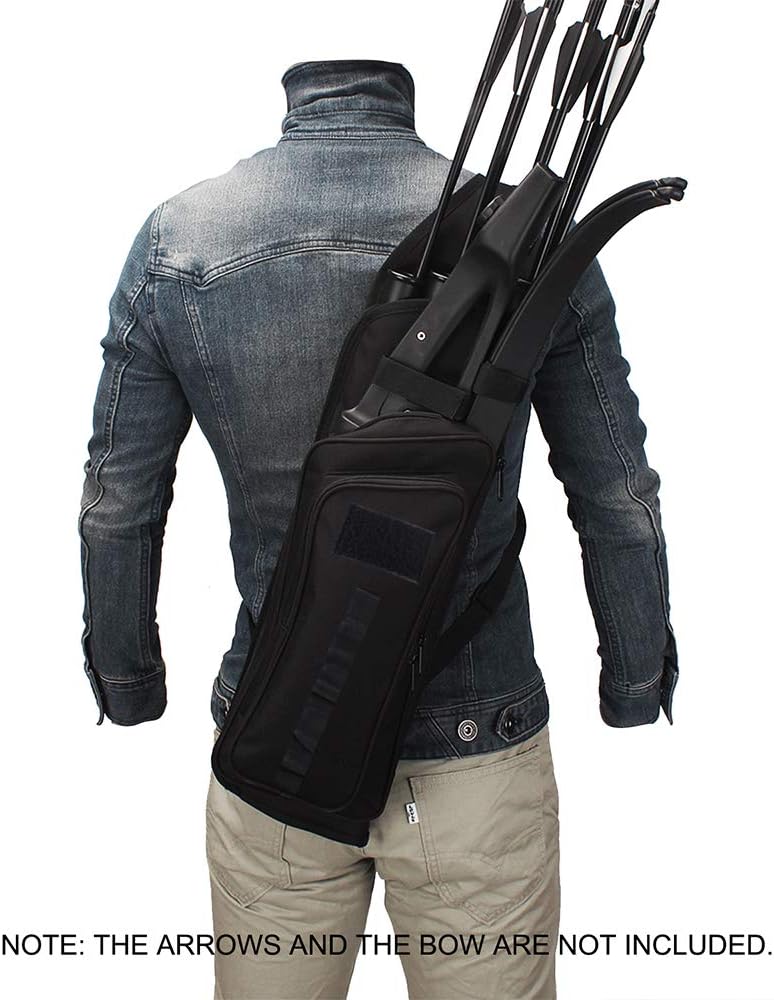 XTACER Multi-Function 4-Tubes Back Field Quiver Training Archery Arrow Quiver for Field Tips Arrows Takedown Bow
