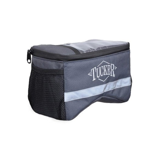 Tucker Navigator Compact Resistant Nylon Contoured Horseback Riding Trail Gear Saddle Pommel Bag w/Waterproof Pockets, Adjustable Strap, Reflective Strip,12x12x4 - Graphite Gray