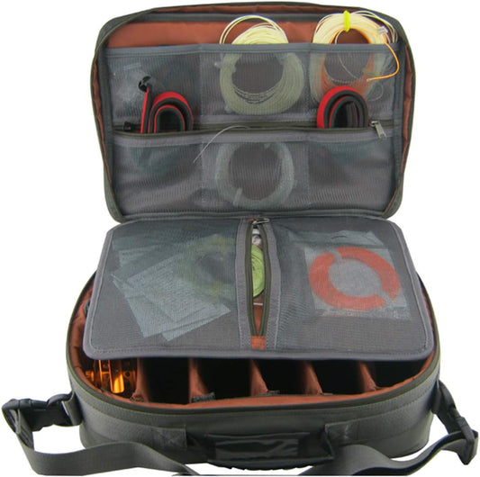 Aventik Mag Reel Combo Case With Mesh Pocket Insert for Extra Storage - Fishing Cover for All Types of Conventional and Saltwater Trolling Reels - 15.6x11.0x5.9 Inch