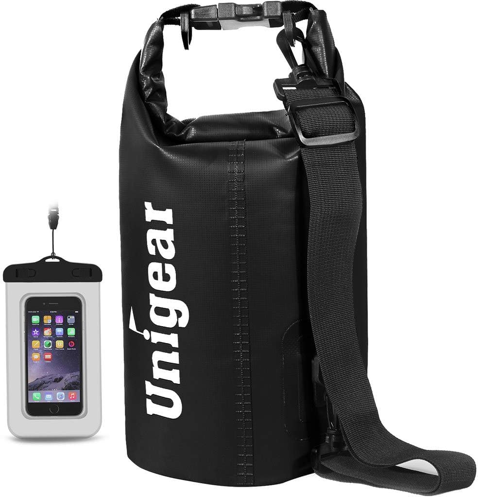 Unigear Dry Bag Waterproof, Floating and Lightweight Bags for Kayaking, Boating, Fishing, Swimming and Camping with Waterproof Phone Case