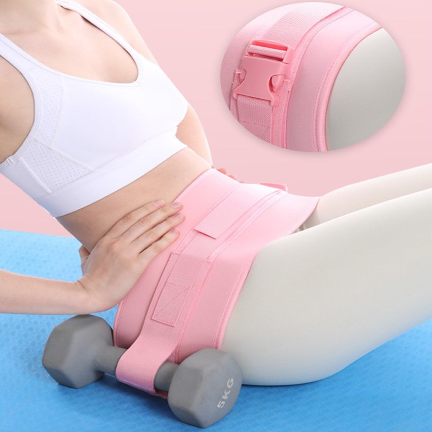 GLEAP Exercise Hip Thrust Belt, Booty Belt for Hip Thrust Use with Dumbbells, Kettlebells, Plates, Glute Trainer for Home Workouts with Non Slip Padding (Black)