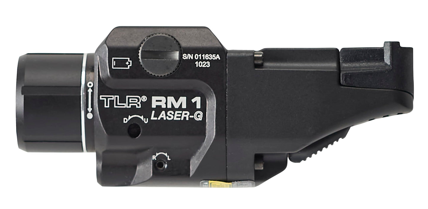 Streamlight 69443 TLR RM 1 G 500-Lumen Rail-Mounted Tactical Weapon Light with Integrated Green Aiming Laser, Remote Pressure Switch, and Key Kit, Black