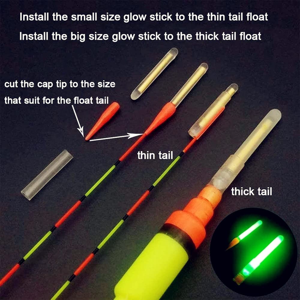 Glow Fever 100PCS (10 Packs) 4.5mm Fluorescent Fishing Glow Sticks, 100ft Visibility, 12H Ultra-Bright Glow, Waterproof & Non-Toxic for Bobbers, Rod Tips, Night Fishing (Green)