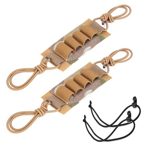 BSGB 2Pcs Tactical Helmet NVG Lanyard Elastic Storage Plate Hook Loop Elastic Battery Storage Holder Board Lanyard Night Vision Fixing Belt Strap Band Platel (CP Khaki)
