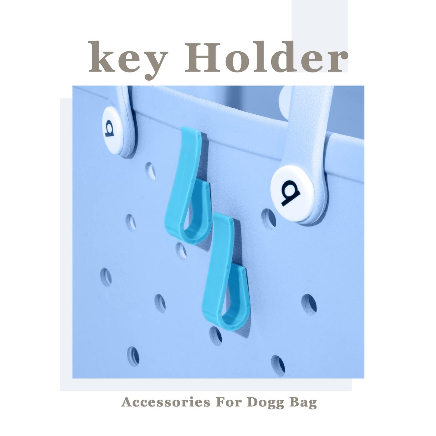 Hooks Accessories for Bogg Bags,2Pcs Insert Holder Charm Accessory Organize Valuables on Bag,Bogg Bags Decordation (Blue)