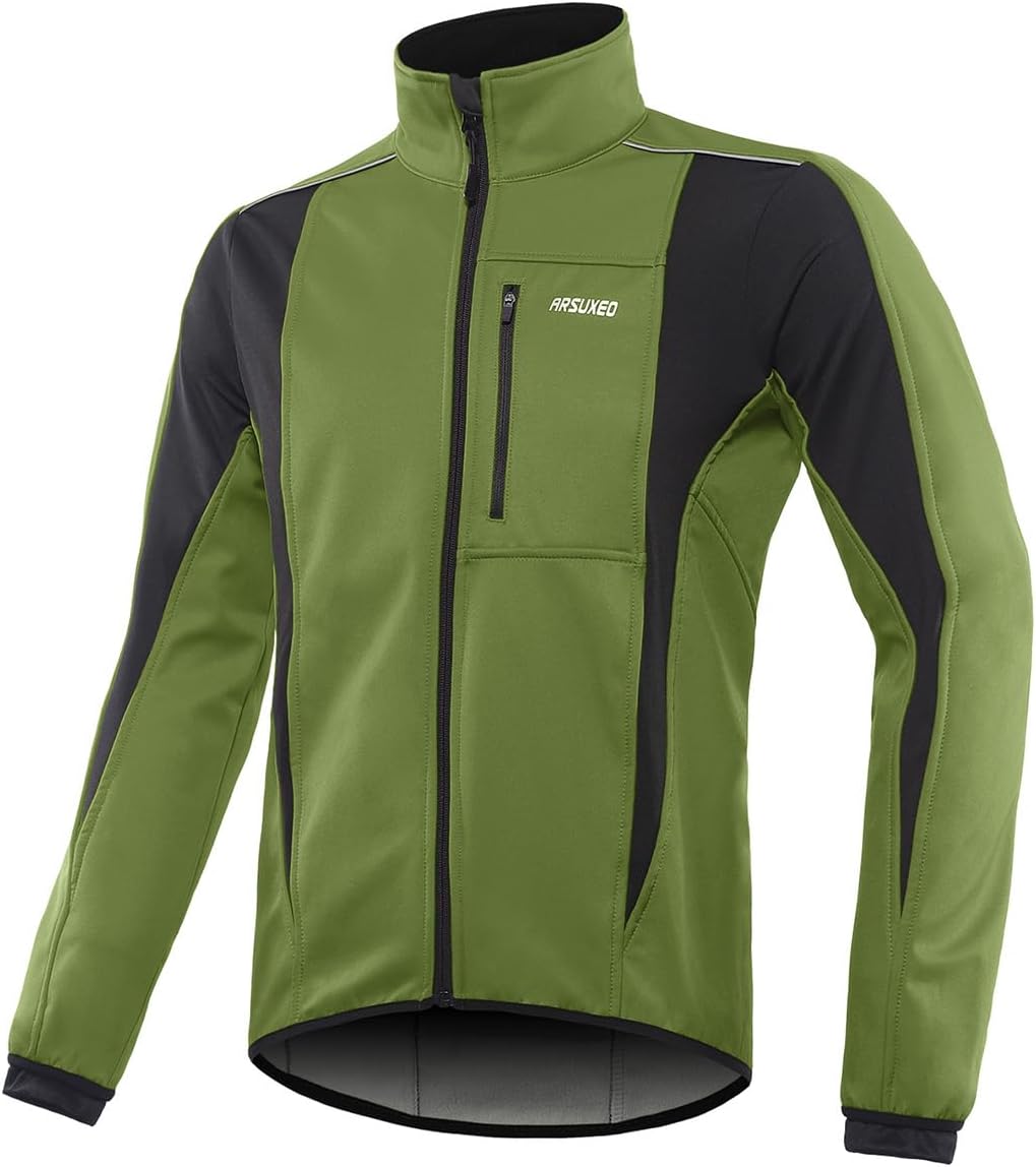 Windproof Waterproof Thermal Cycling Jacket for Winter | ARSUXEO 15K Softshell
