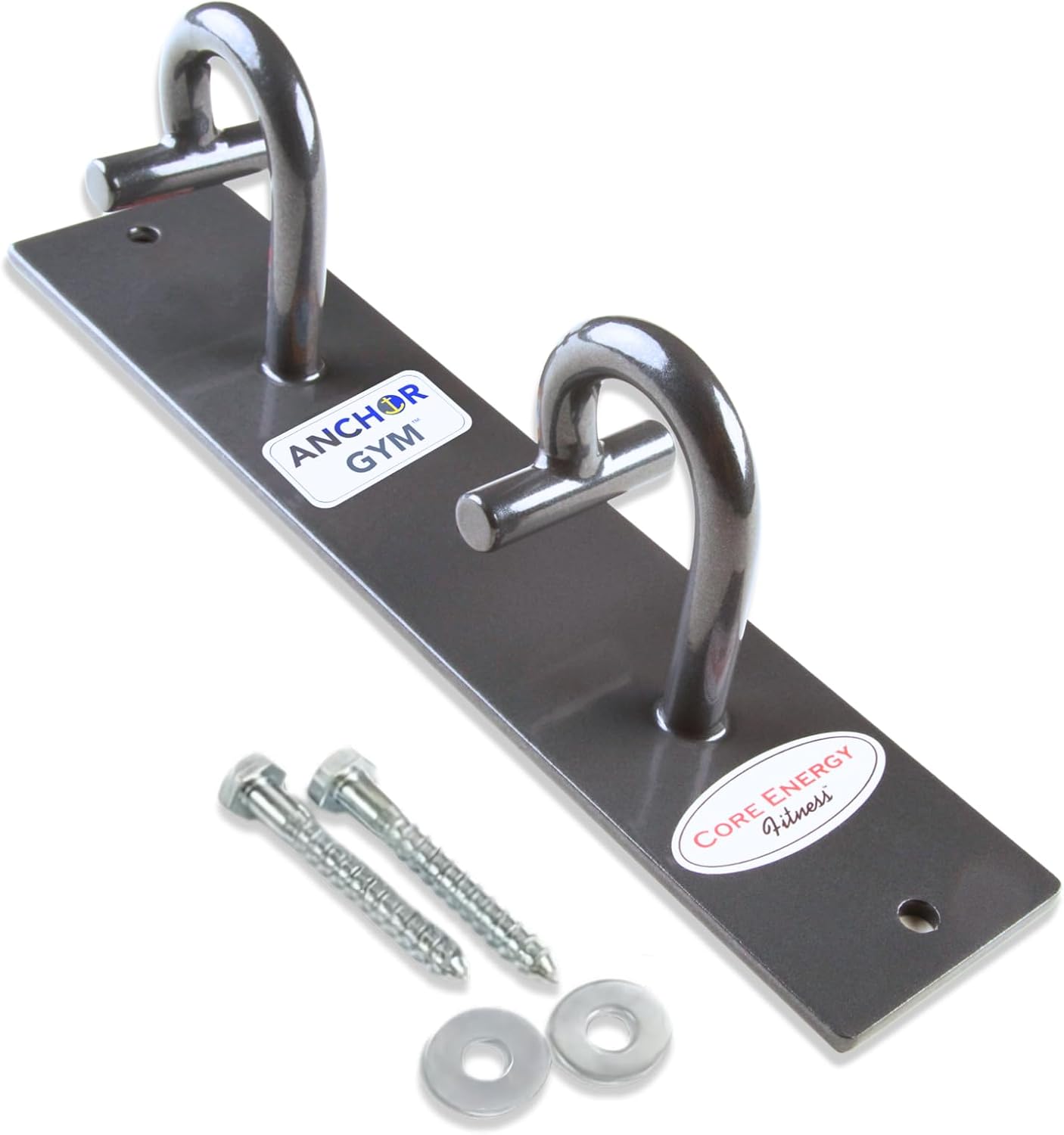 Anchor Gym Core Station - Wall Mount Workout Anchors for Resistance Band, Three Units with Two Hooks for Exercise Bands, Body Weight Straps, Strength Training - (Wood Mounting Screws Included)