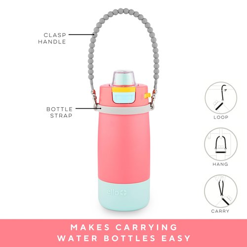 Ryan & Rose Water Bottle Handle - Water Bottle Sling, Carrier, Holder with strap - Soft Durable Silicone - Fits Most 8-40oz Bottles - Compatible Stanley Cup Accessories (Smoothie)