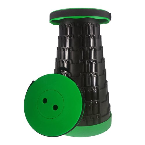 DingZan Green Portable Folding Stool, Upgrade Camping Foldable Retractable Chair - Outdoor Collapsible Stool with Load Capacity 660 Lbs, Sturdy Lightweight for Adults Hiking Fishing Traveling