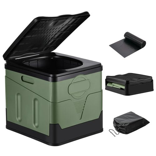 Portable Toilet,11-inch Toilet Seat, Foldable Portable Toilet with Lid, Camping Toilet with A Load Capacity of 450 Lbs, Car Toilet, Outdoor Hiking, Beach, Boating Travel Toilet, and Emergency Use