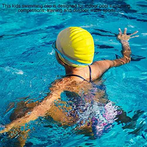 Doovid Kids Swim Caps Waterproof Swimming Cap Toddler Boys Girls Bathing Caps Long and Short Hair Silicone Swim Cap