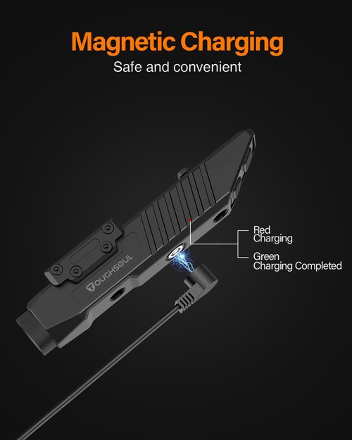 TOUGHSOUL Hunting Flashlight Red Light, Low Profile Mlok Picatinny Mounted Portable Flashlight for Coyote Hog Varmint Night Hunt