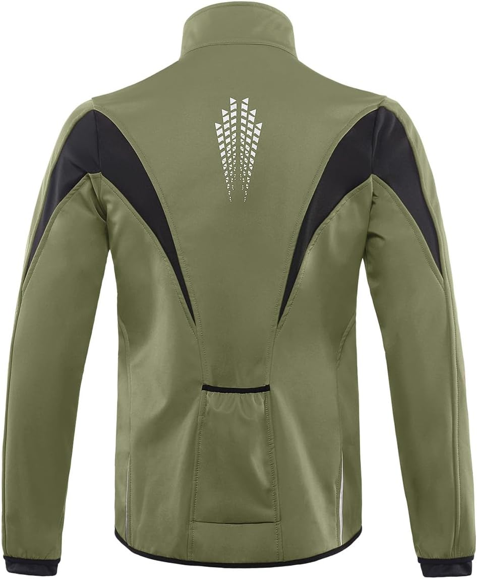 ARSUXEO Winter Warm UP Thermal Softshell Cycling Jacket Windproof Waterproof 15-k