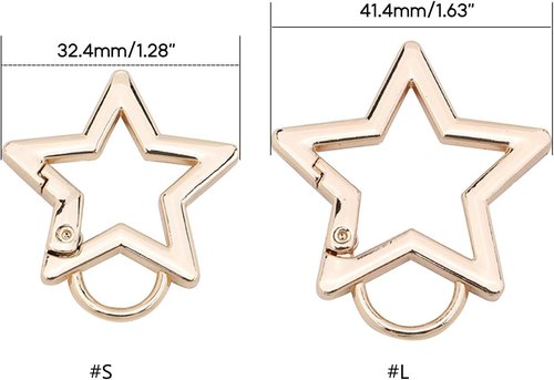 TypoGrove Gun Color Star Shaped Stainless Steel Keychain Snap Hook Holder Star Carabiner Hook Clip for Keys and Wallet with Key Chain Rings