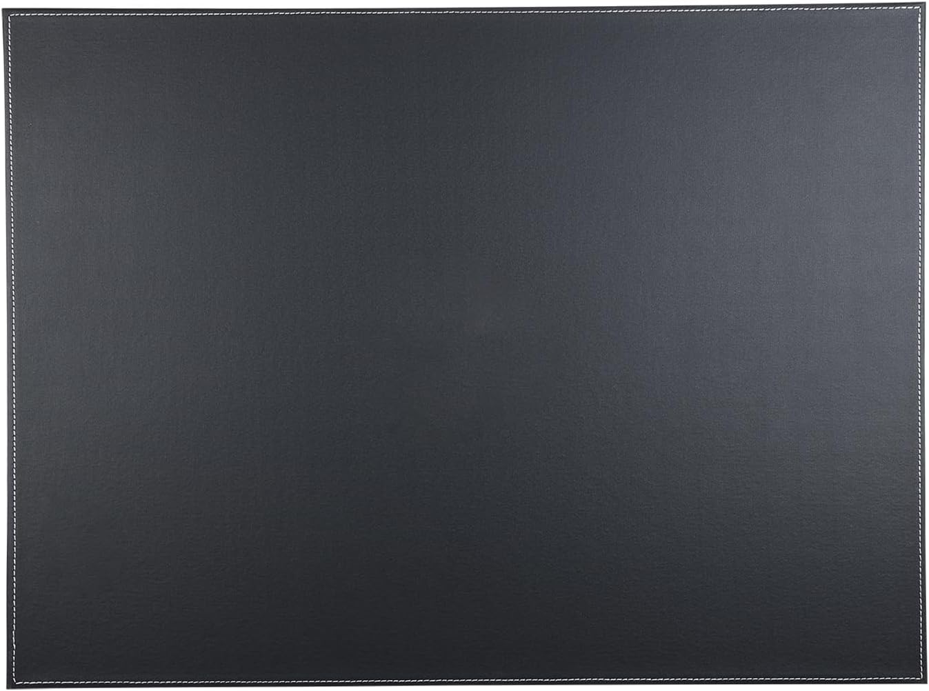 KINGFOM Ultra-Smooth PU Leather Desk Pad & Mat Office Desk Drawing & Writing Board A3/ A4 File Paper Clip Table Protector Mat on Top Large 24''x18'' (Black)