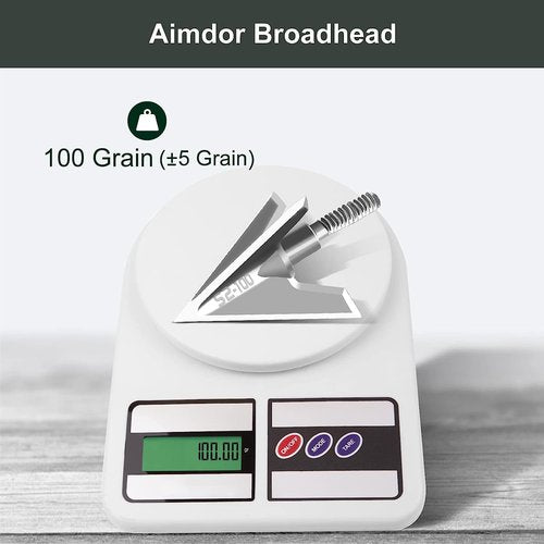 Bgary Archery Broadheads 100 Grain 6 Pack Solid 3 Blades Fixed Hunting Broadheads for Crossbow Compound Bows Silvery