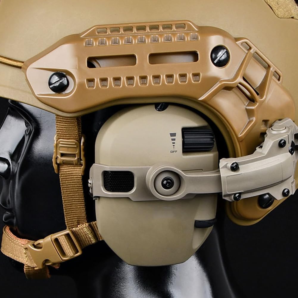 ARC Rail Adapter for Tactical Helmets, Fast Helmets Accessories Compatible with Walker's Razor and Razor Digital Earmuffs (Tan)