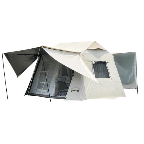 ONTYZZ 3-5 Person Waterproof Camping Tent Large Cabin Tent Big Family Tent with Projector Black Oxford for Hiking Traveling Camping