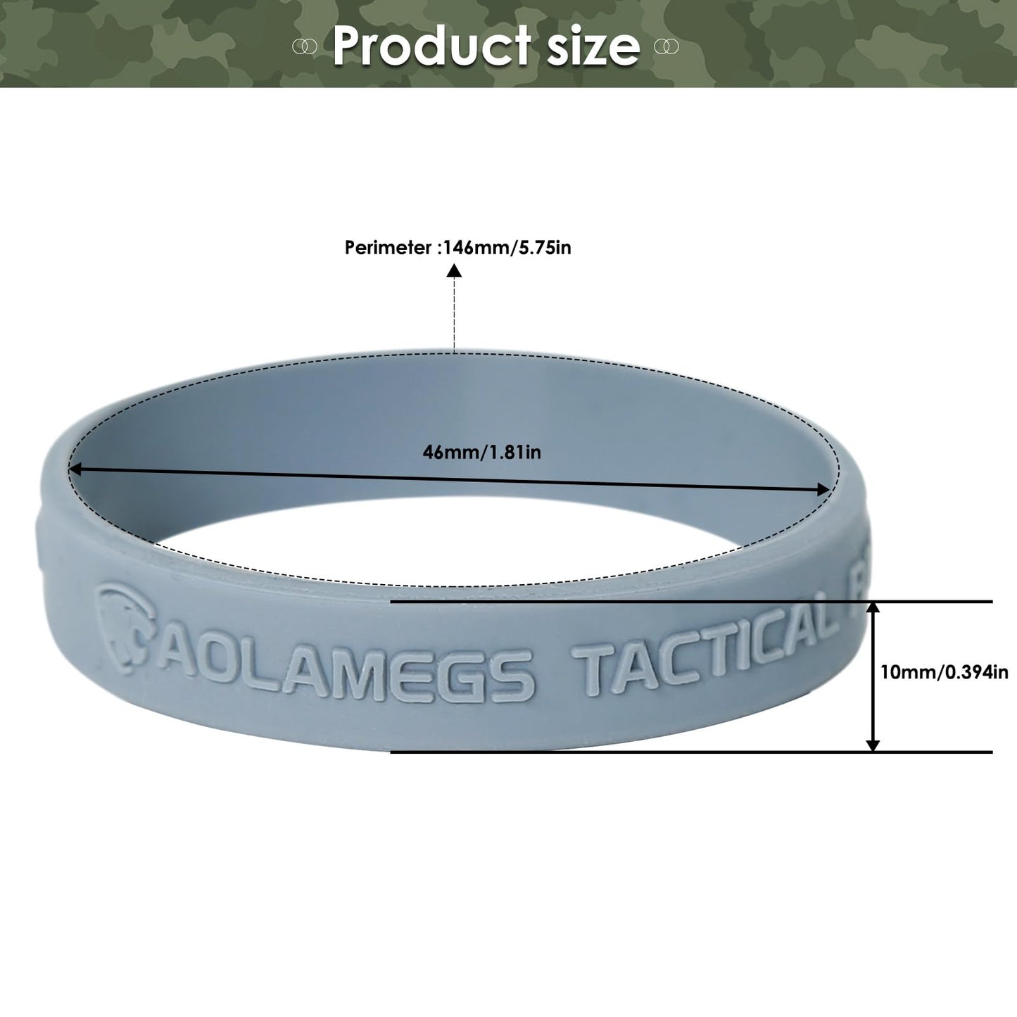 AOLAMEGS 10 Pcs Tactical Rubber Bands, Durable Strong Rubber Bands, Multifunction Outdoor Tactical Band for Hunting Camping, Grey