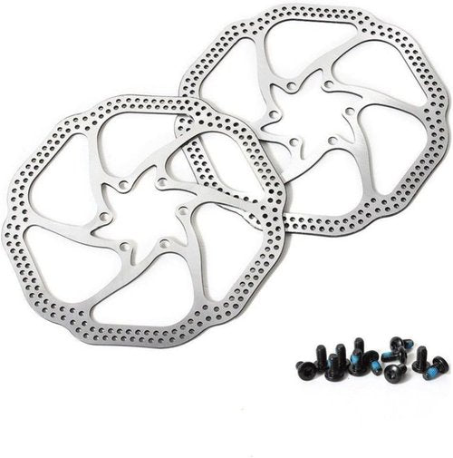 HemeraPhit 2pcs Mountain Bike Rotors Bicycle Brake Disc Stainless Steel Rotors with Free 12 Bolts (180mm)