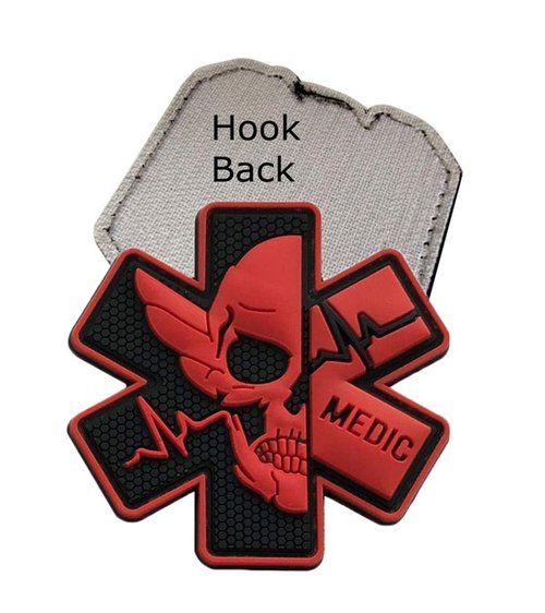 EnigmaGlow 2 Pcs Medical Paramedic Tactical Morale Badge Patch 3D PVC Rubber Applique Emblem Hook Backed