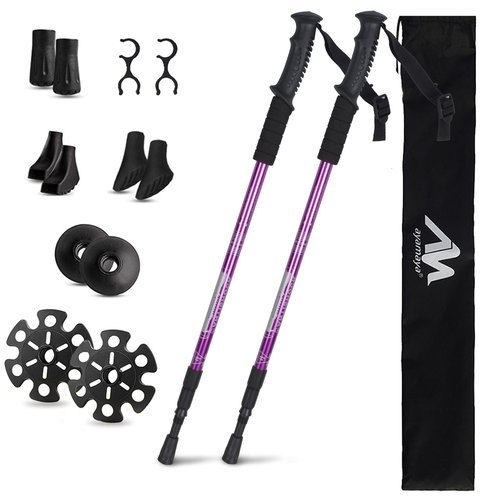 Hiking Poles - AYAMAYA Telescopic Collapsible Trekking Poles with Quick Twist Lock System - Lightweight Aluminum Alloy Telescopic Walking Sticks for Hiking Backpacking Mountaining Seniors Balance