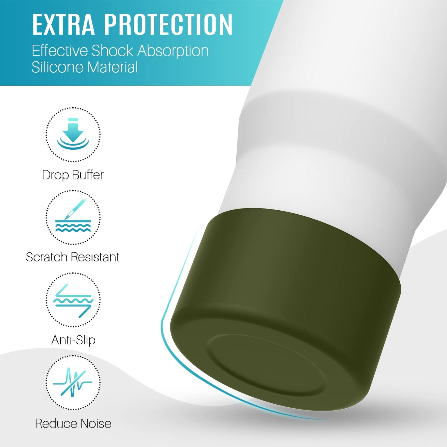 Stanley 2PCS Silicone Boot for 30 oz Tumbler With Handle, Cup Accessories for Quencher 40oz & IceFlow 20oz, Reduces Noise Protector Water Bottle Bottom Sleeve Cover