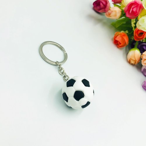 Ulteptus Creative mini PU leather simulation (basketball, football, baseball, volleyball) souvenir pendant, key chain、keyring (Football and volleyball)