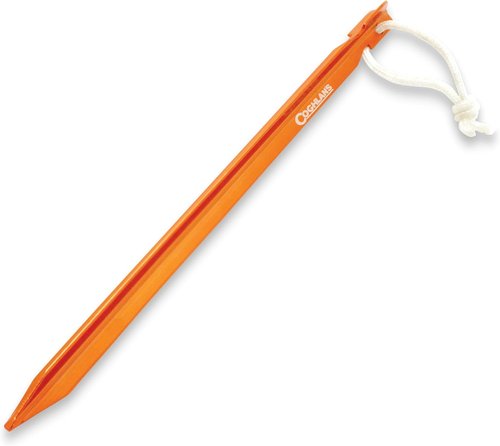 Coghlan's Ultralight Tent Stakes 9 Inch – 4 Pack - Lightweight Aluminum Pegs with Easy Pull Nylon Cord for Camping, Hiking, and Backpacking; Durable Outdoor Gear for Secure Tent Setup