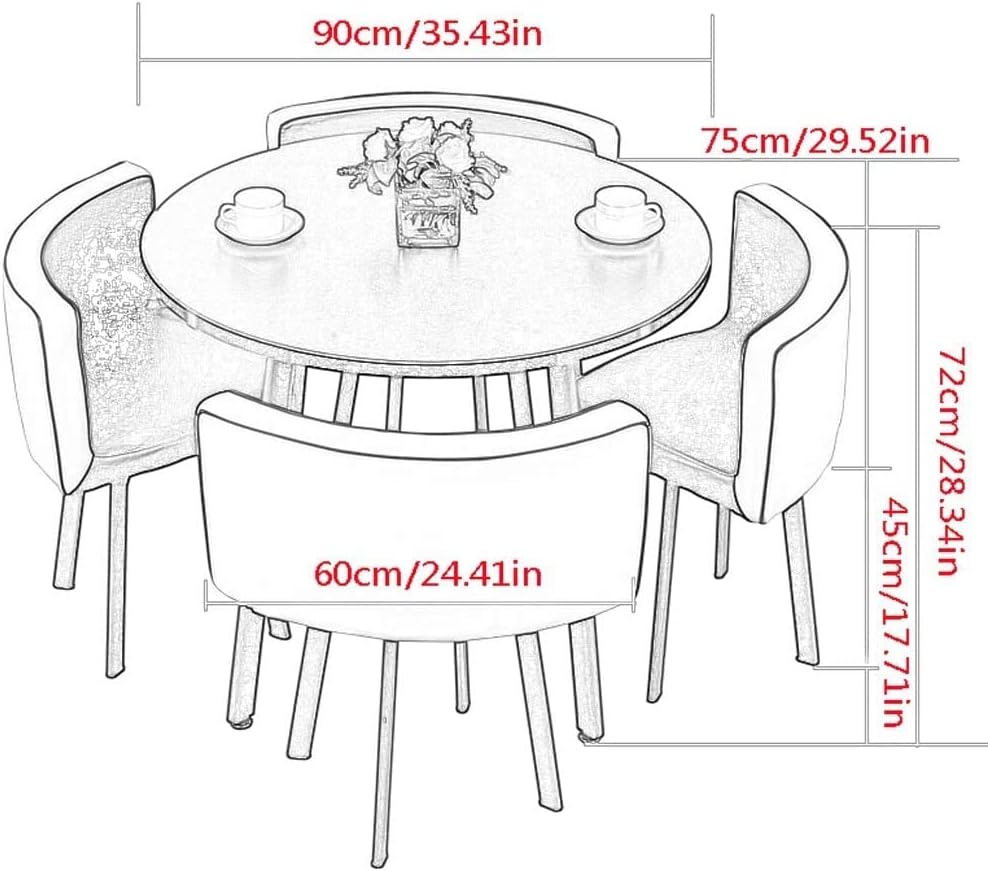 Office Table and Chair Set Conference Coffee Table 90cm Leisure Table and Chair Set Modern Home Living Room Balcony Wood Round Table Creative Lounge Cafe Break Room Office Business (Color : Grey) (